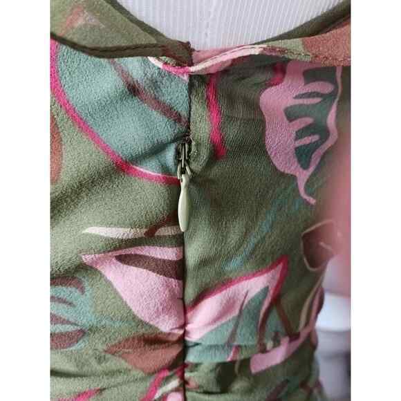 Y2K BCBGMAXAZRIA Silk Midi Dress Ruched XS XXS Coquette Fairy Dainty Babydoll - Picture 11 of 16